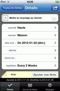 Toodledo pour iPhone