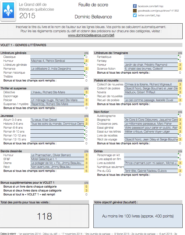 Feuille de score 2.1