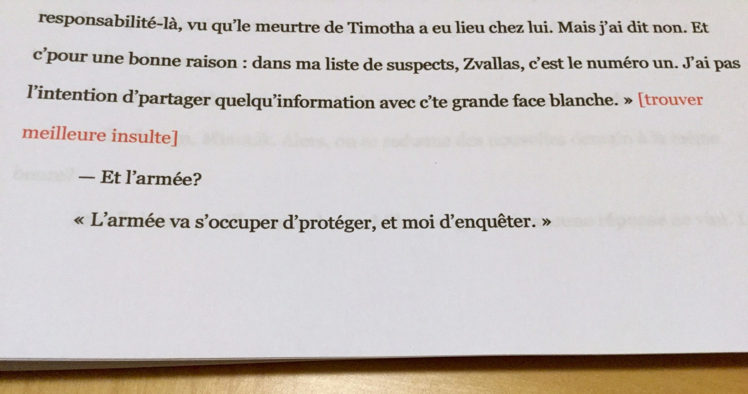 Un commentaire dans un manuscrit