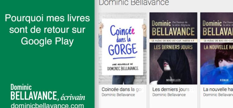 Pourquoi mes livres sont de retour sur Google Play