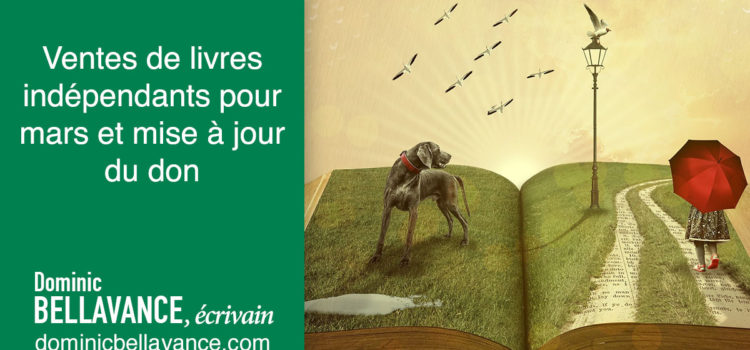 Ventes de livres indépendants pour mars et mise à jour du don