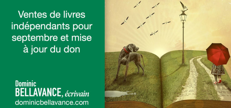 Ventes de livres indépendants pour septembre et mise à jour du don