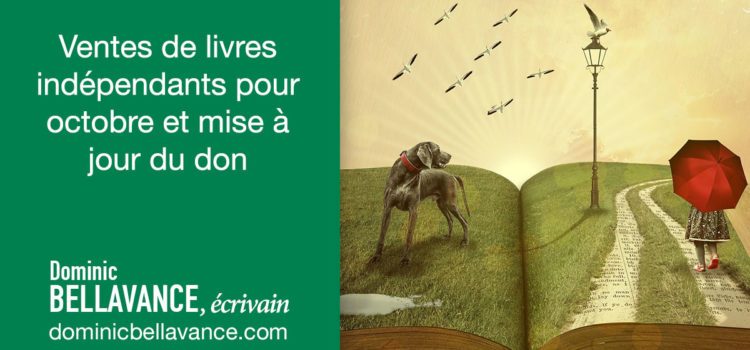 Ventes de livres indépendants pour octobre et mise à jour du don