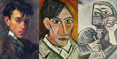 Pablo Picasso à travers différentes étapes de sa vie